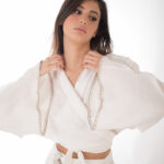 Short linen Kimono