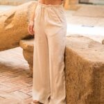 Wide-leg linen pants